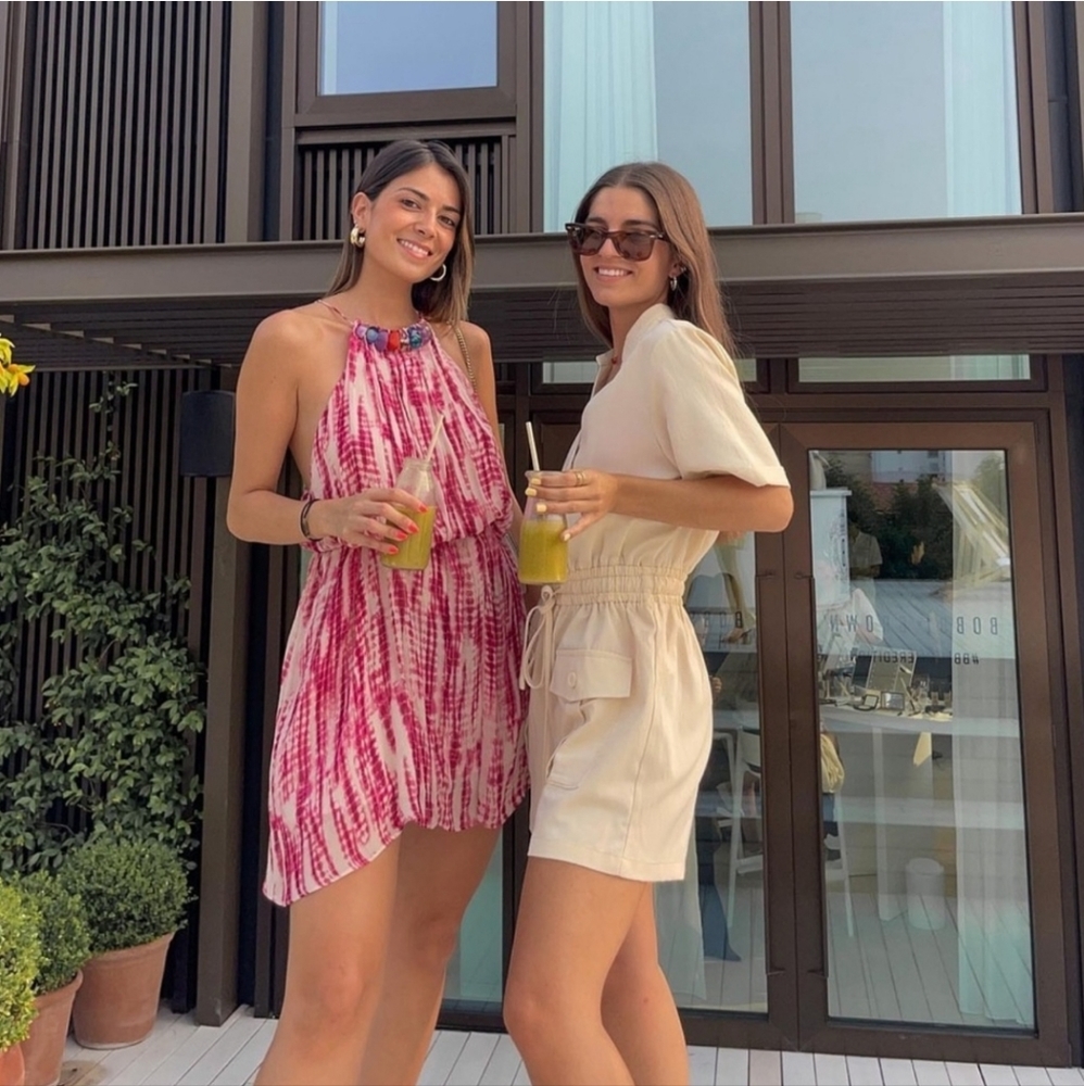 TIE-DYE DRESS WITH STONE SIZE S